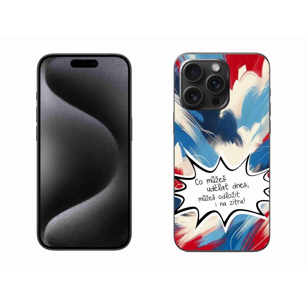 Gélový kryt mmCase na iPhone 15 Pro Max - vtipný text 9 biele pozadie