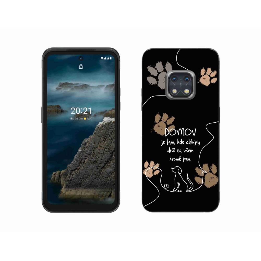 Gélový kryt mmCase na Nokia XR20 - psí motív čierne pozadie