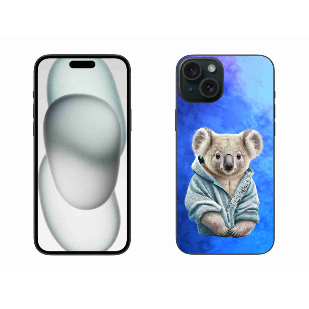 Gélový kryt mmCase na iPhone 15 Plus - koala vo svetri