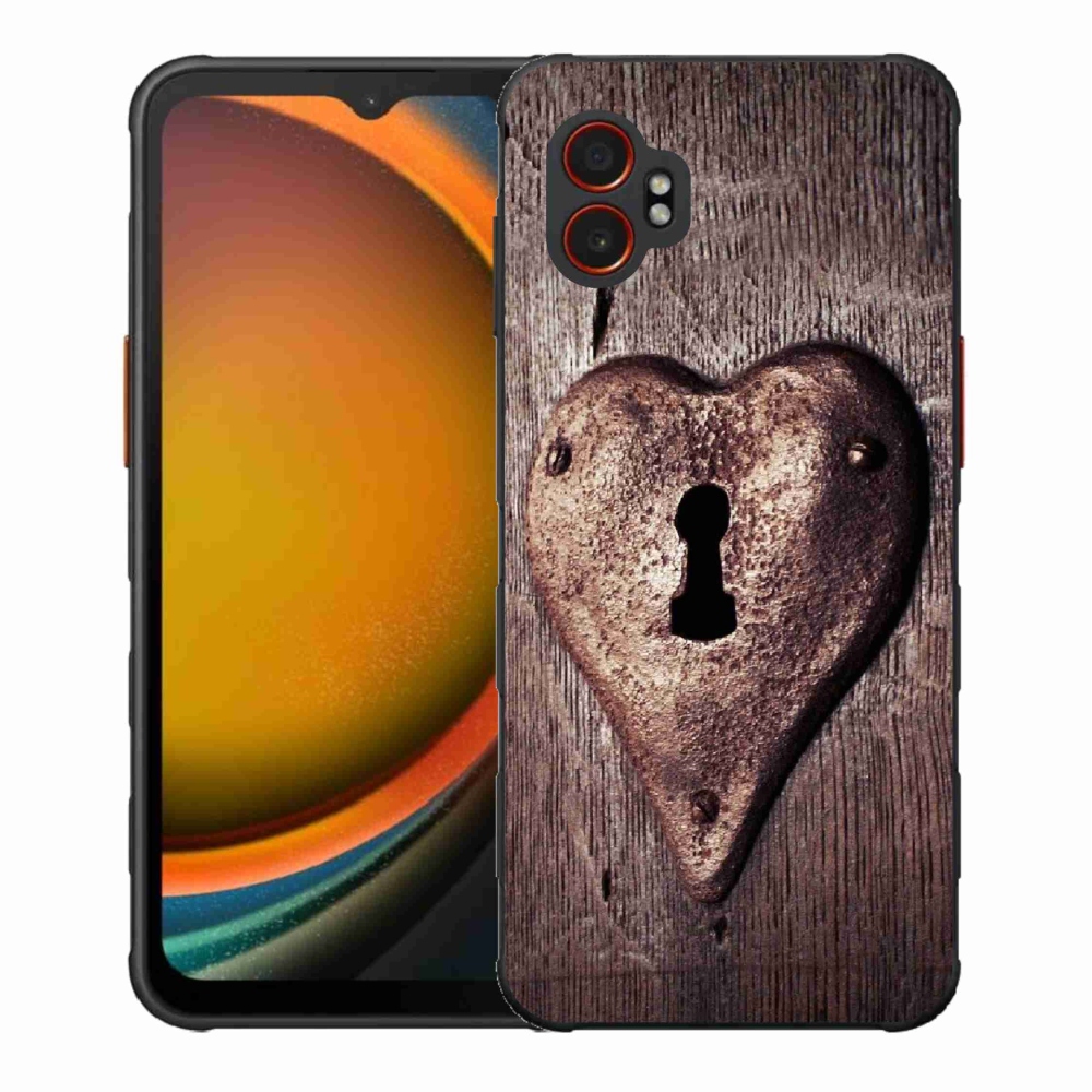 Gélový kryt mmCase na Samsung Galaxy Xcover 7 Pro - zámok v tvare srdca