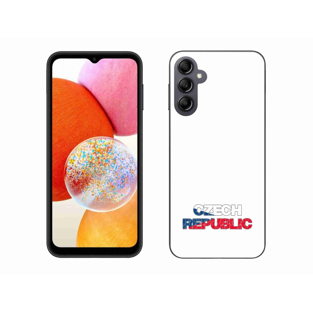 Gélový kryt mmCase na Samsung Galaxy A14 4G/5G - Czech Republic biele pozadie