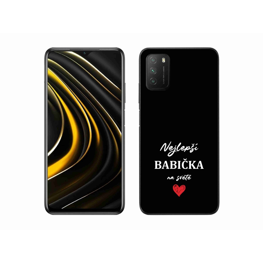 Gélový kryt mmCase na Xiaomi Poco M3 - najlepšia babička 1 čierne pozadie