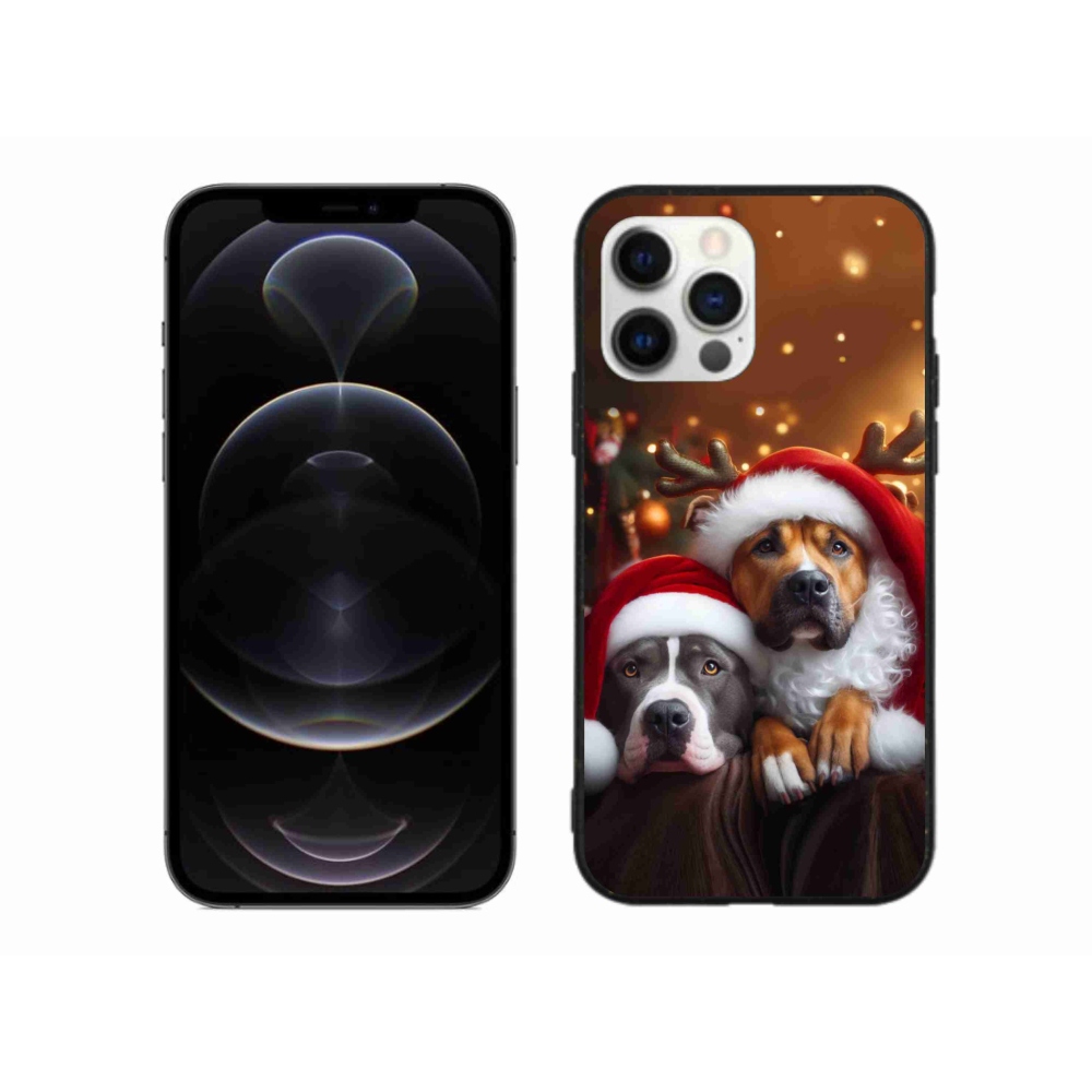 Gélový kryt mmCase na iPhone 12 Pro Max - vianočné psy