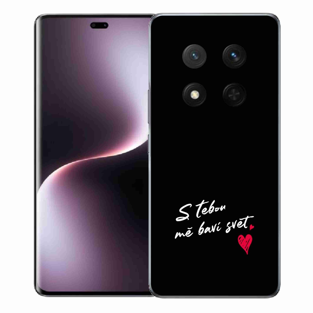 Gélový kryt mmCase na Honor Magic 7 Lite 5G - zamilovaný text 1 čierne pozadie