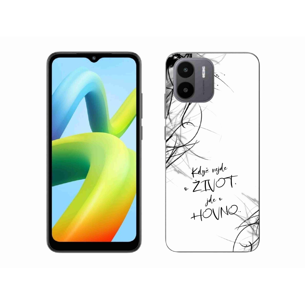 Gélový kryt mmCase na Xiaomi Redmi A1 - vtipný text 16 biele pozadie