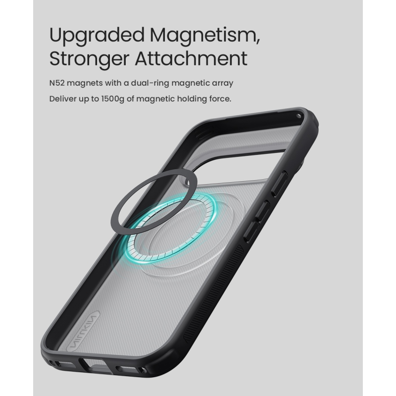 Nillkin Super Frosted PRO Magnetic zadný kryt pre Google Pixel 11 Pro, priehľadný čierny