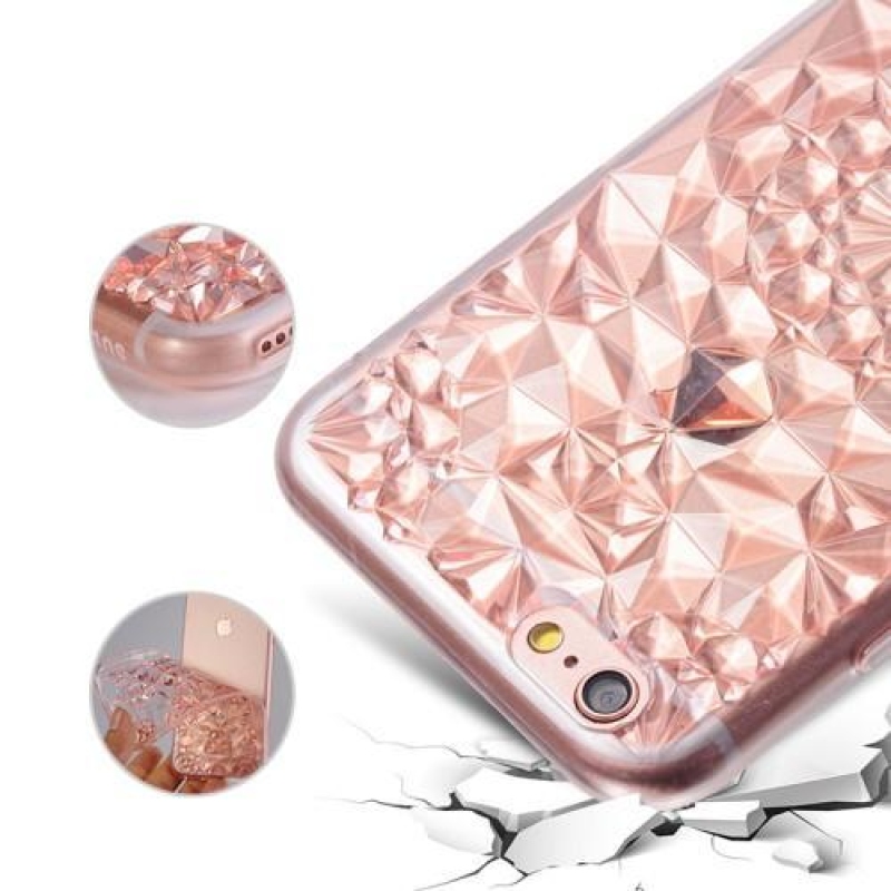 Rhomb 3D gélový obal na iPhone 6s Plus a 6 Plus - rose