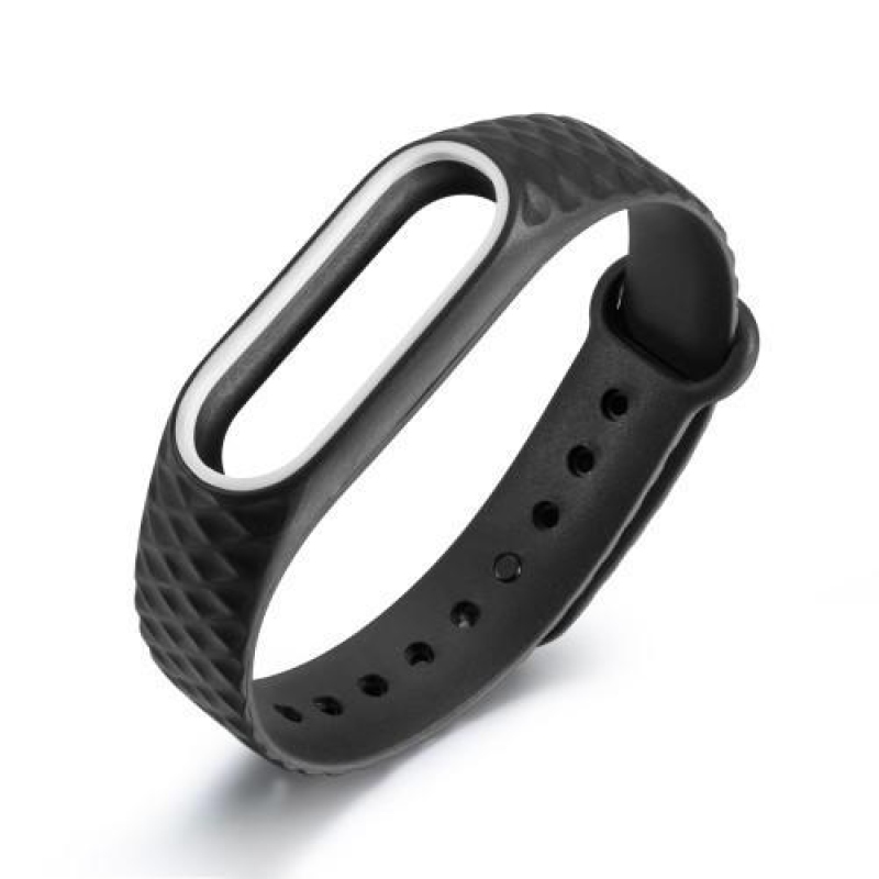 Rhomb gélový remienok pre Xiaomi Mi Band 2 - černobiely