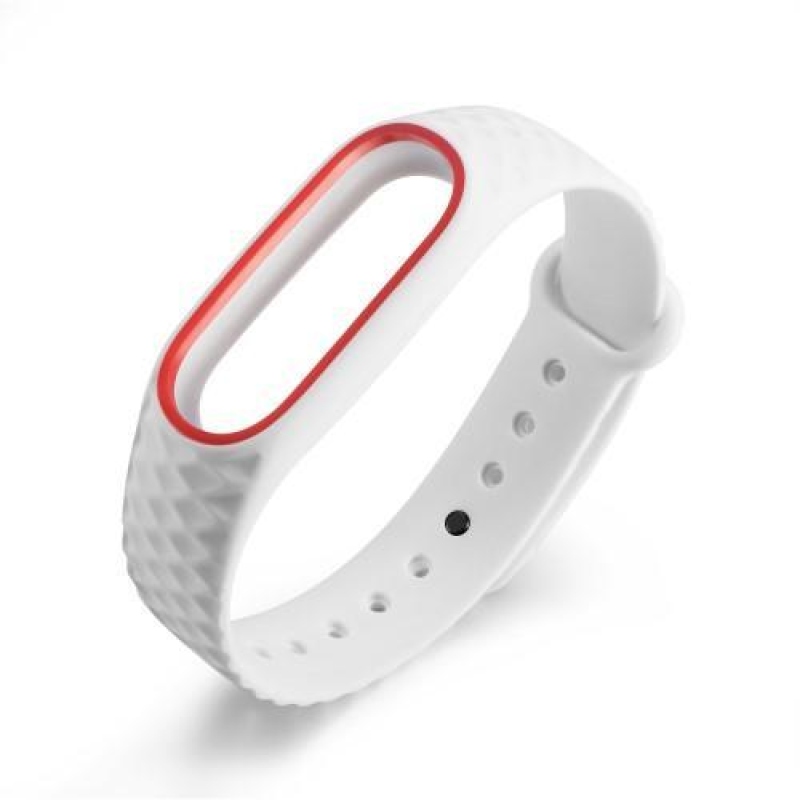 Rhomb gélový remienok pre Xiaomi Mi Band 2 - červenobiely