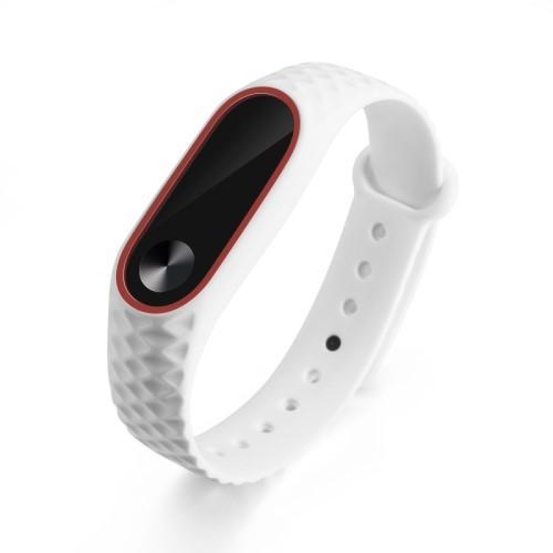 Rhomb gélový remienok pre Xiaomi Mi Band 2 - červenobiely