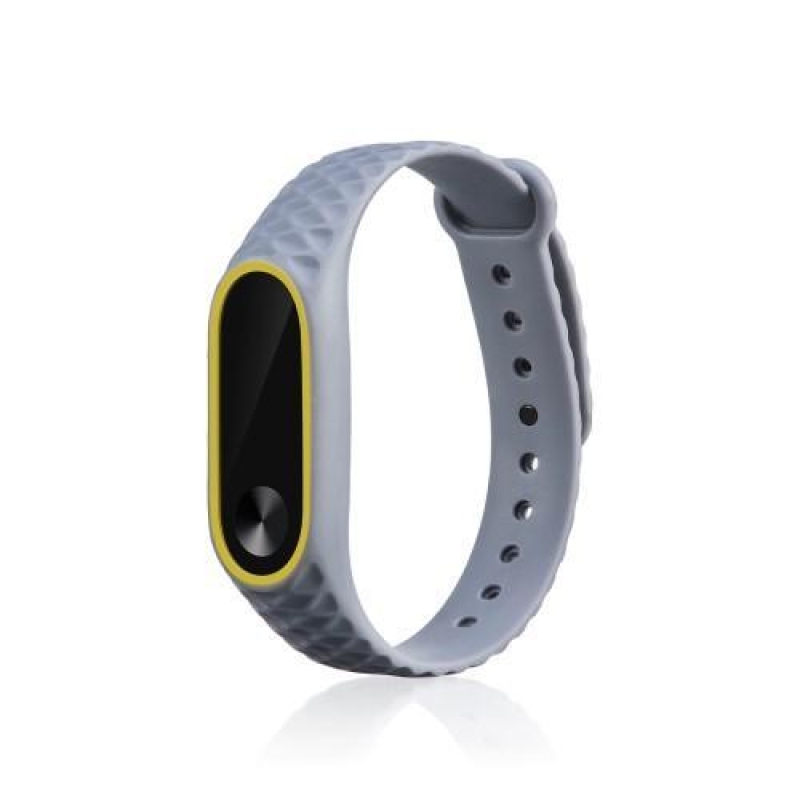 Rhomb gélový remienok pre Xiaomi Mi Band 2 - sivo-žltý