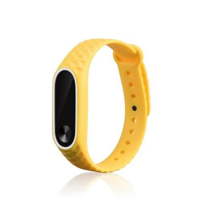 Rhomb gélový remienok pre Xiaomi Mi Band 2 - žltobiely