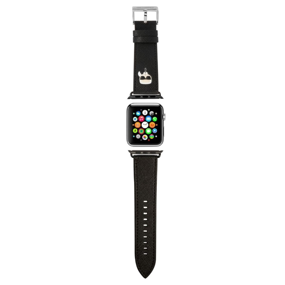 Remienok pre Apple Watch 42/44 mm Karl Lagerfeld Karl Head - čierny