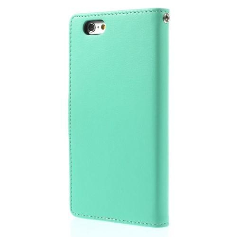 RichDiary PU kožené zapínacie púzdro na iPhone 6s Plus a 6 Plus - cyan