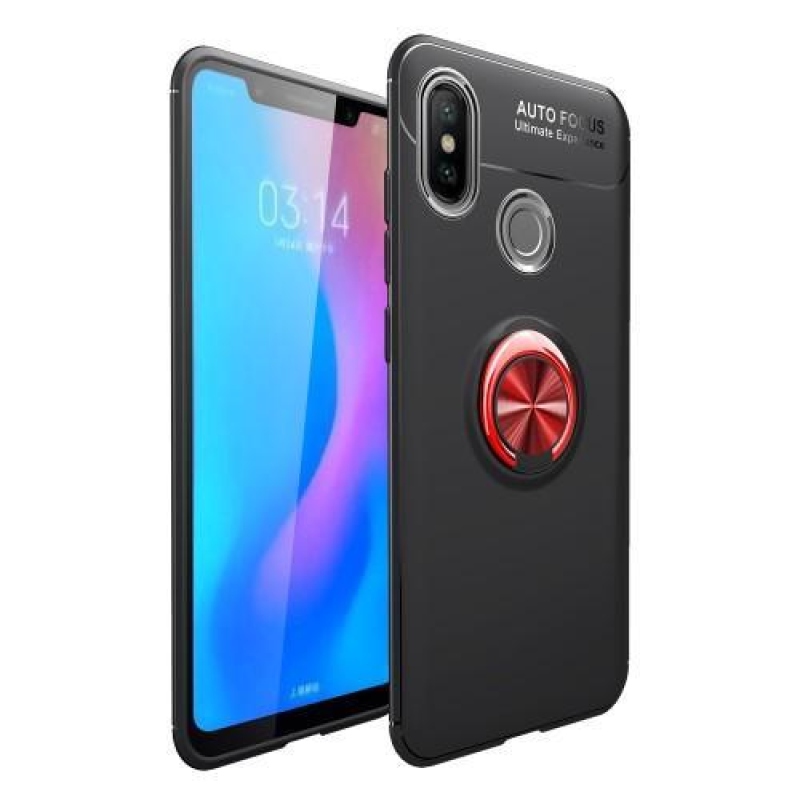 Ring gélový obal na mobil Xiaomi Mi 8 - čierny/červený