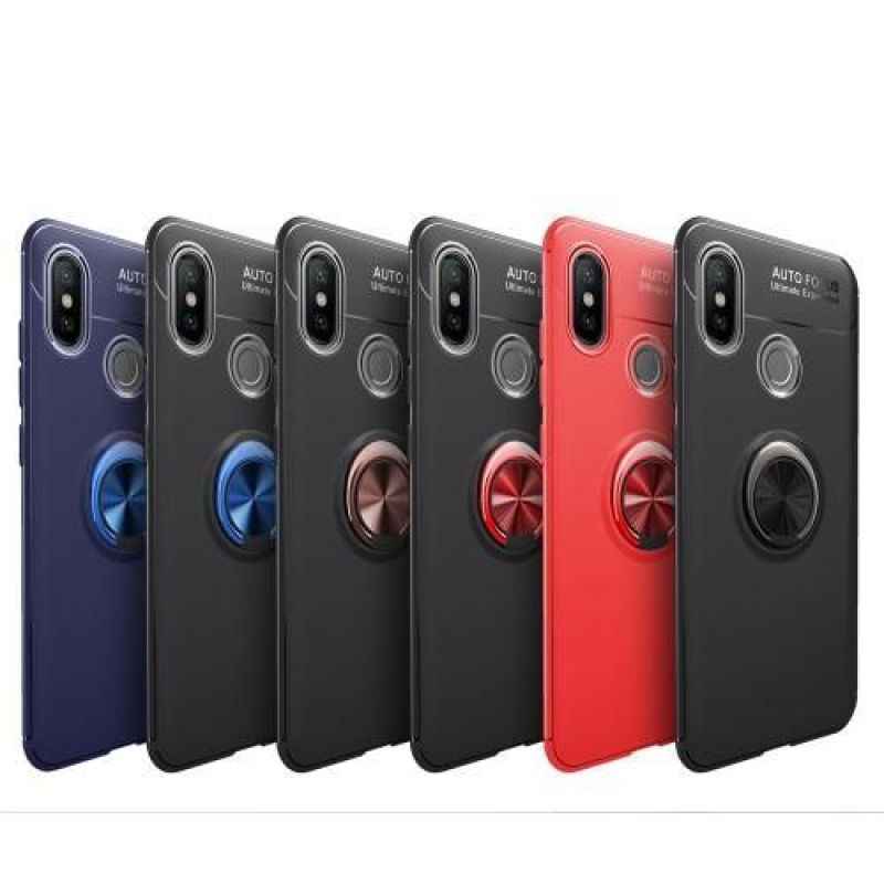 Ring gélový obal na mobil Xiaomi Mi 8 - čierny/červený