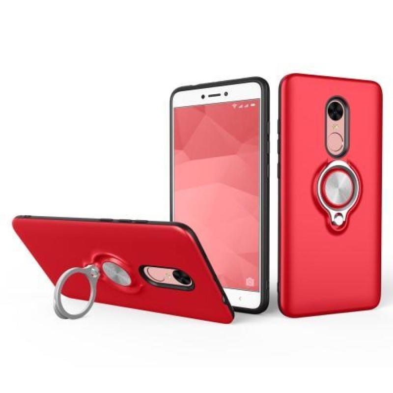 Ring hybridný odolný obal s držáčkem na Xiaomi Redmi Note 4X - červený
