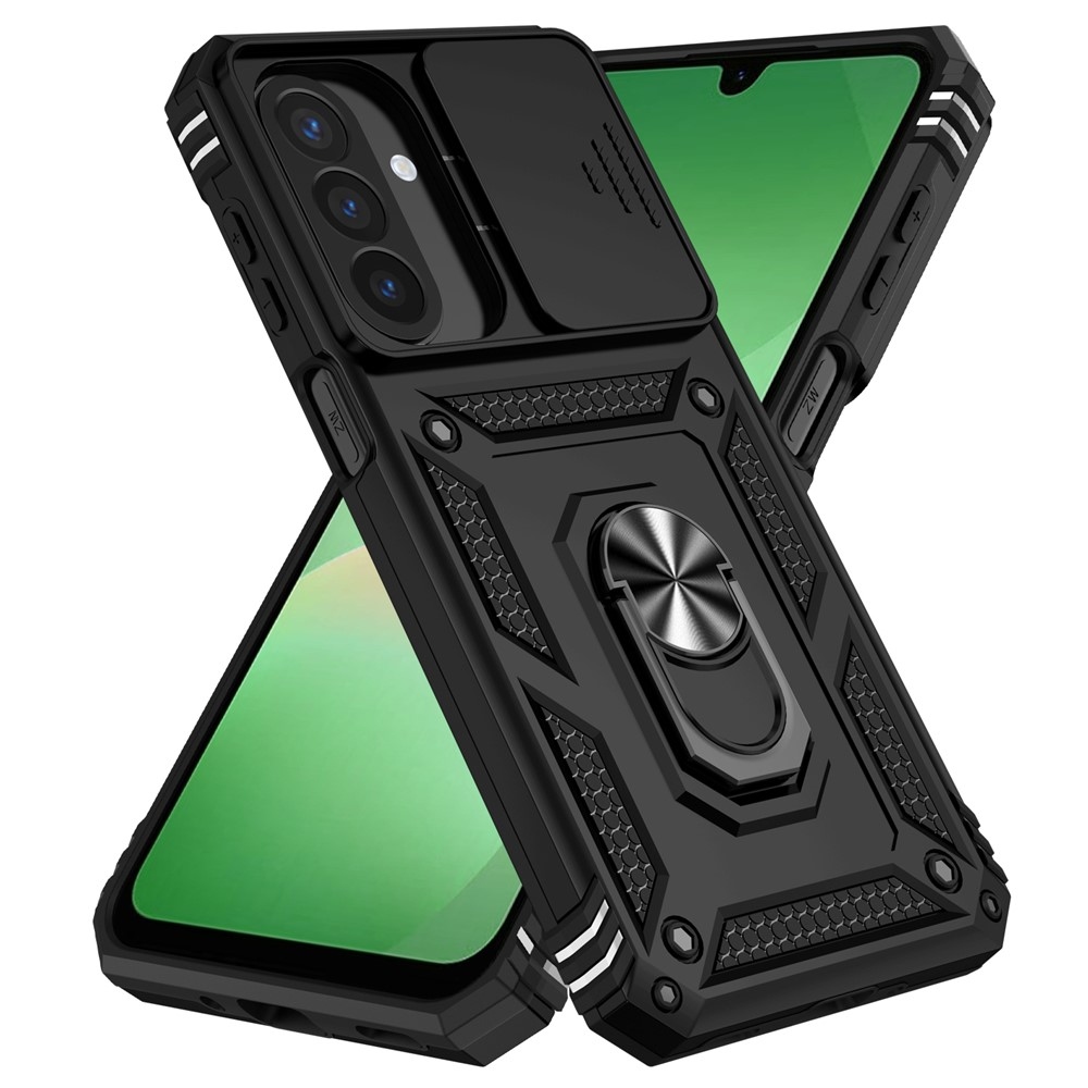 Ring odolný hybridný kryt s úchytom na prst na Samsung Galaxy A27 - čierny