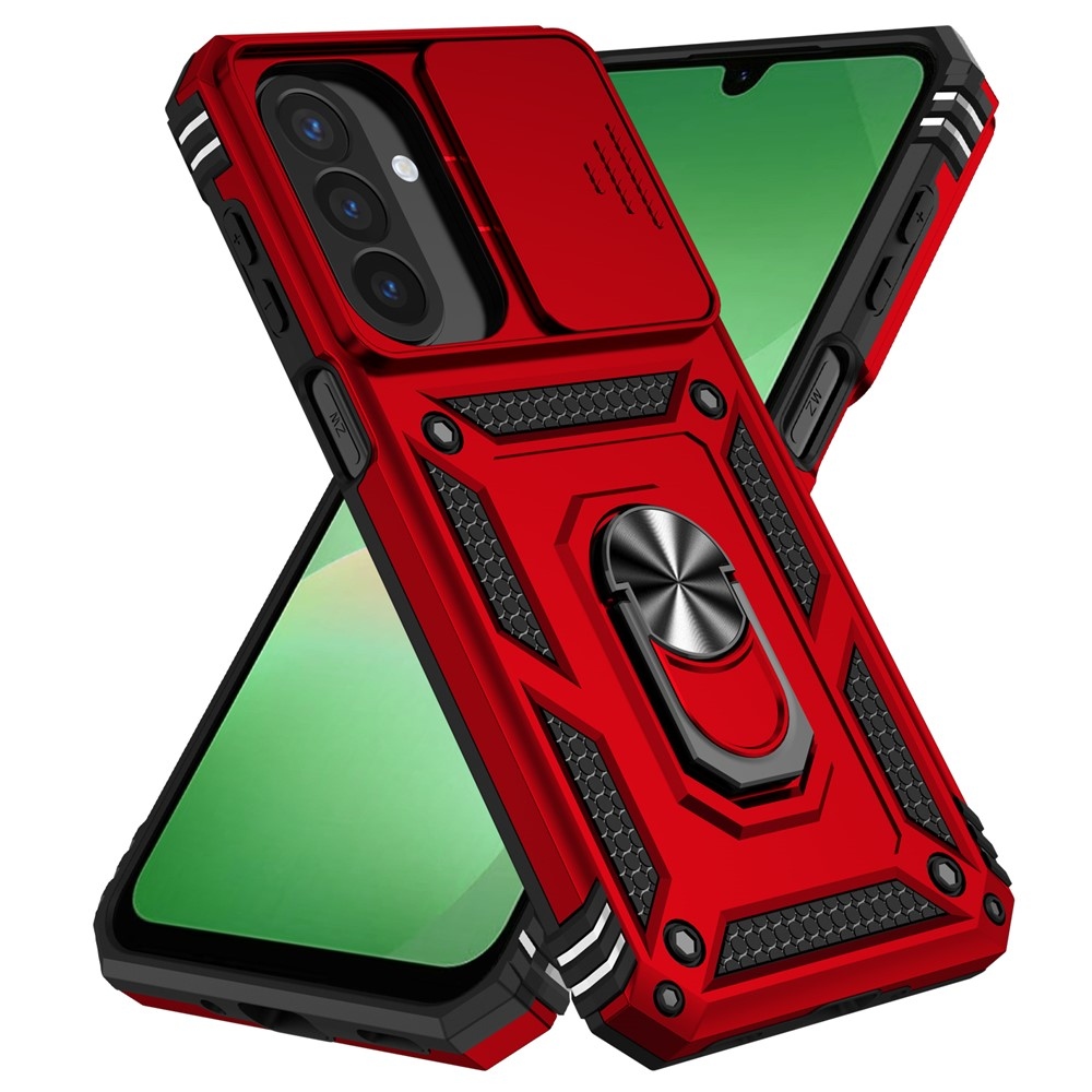 Ring odolný hybridný kryt s úchytom na prst na Samsung Galaxy A27 - červený
