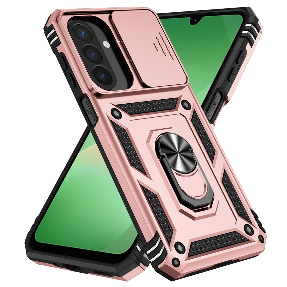 Ring odolný hybridný kryt s úchytom na prst na Samsung Galaxy A27 - ružovozlatý