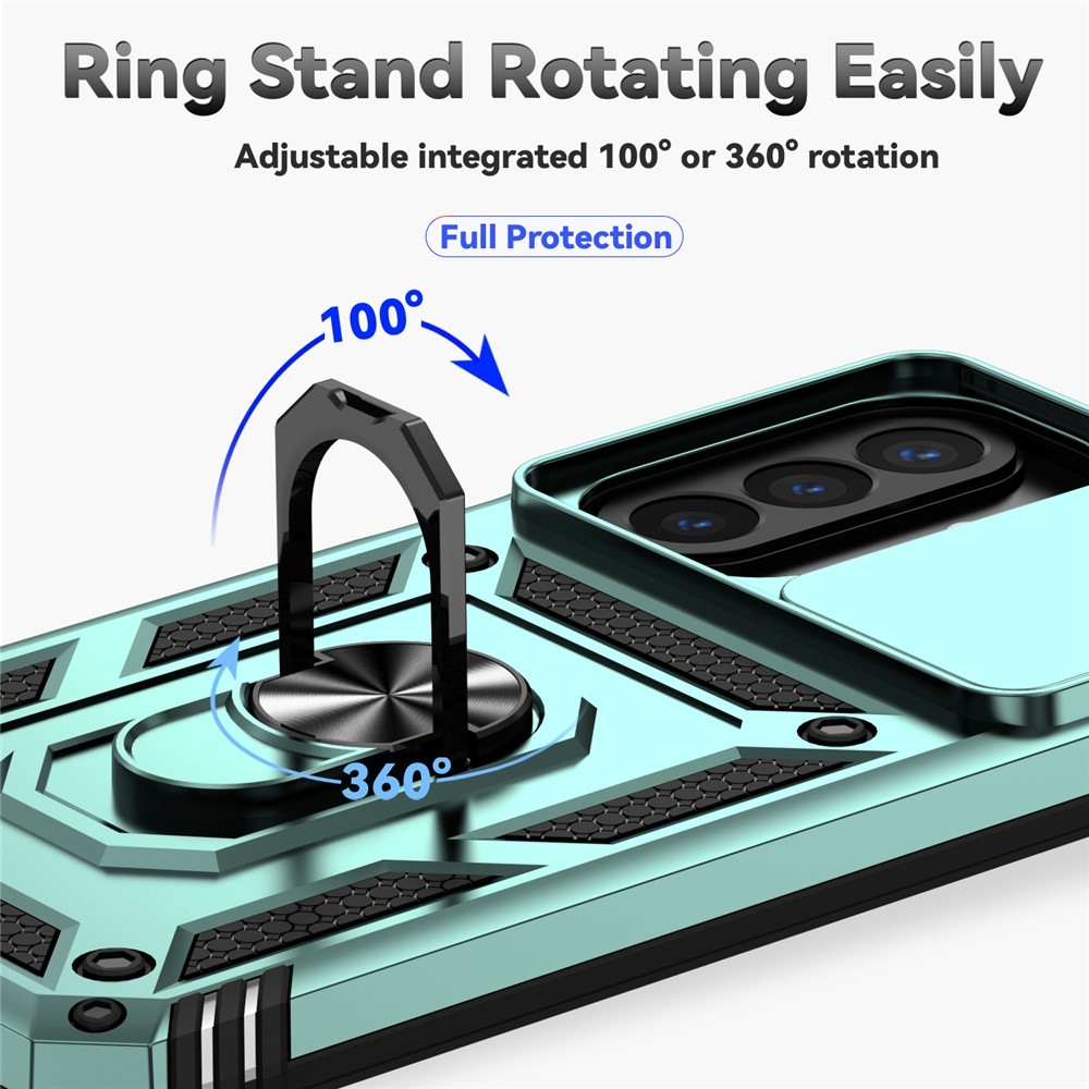 Ring odolný hybridný kryt s úchytom na prst na Samsung Galaxy A27 - zelený
