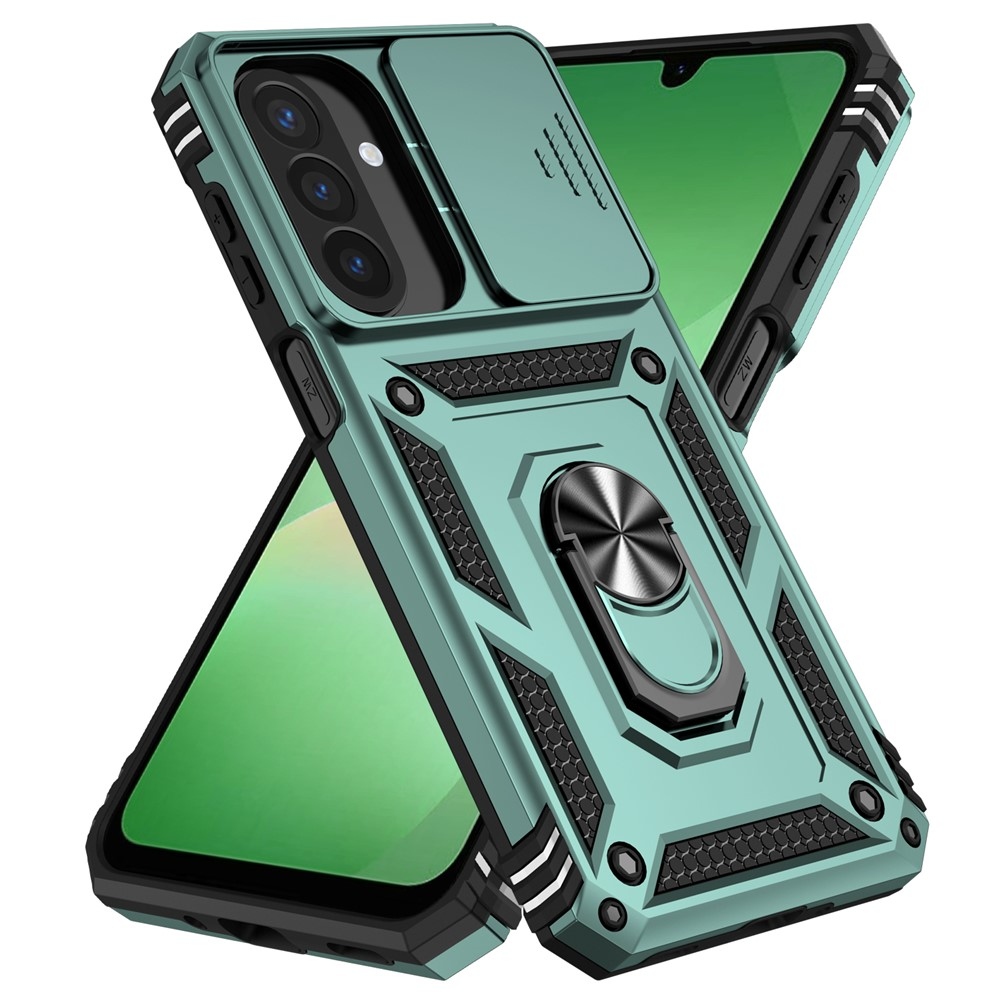 Ring odolný hybridný kryt s úchytom na prst na Samsung Galaxy A27 - zelený