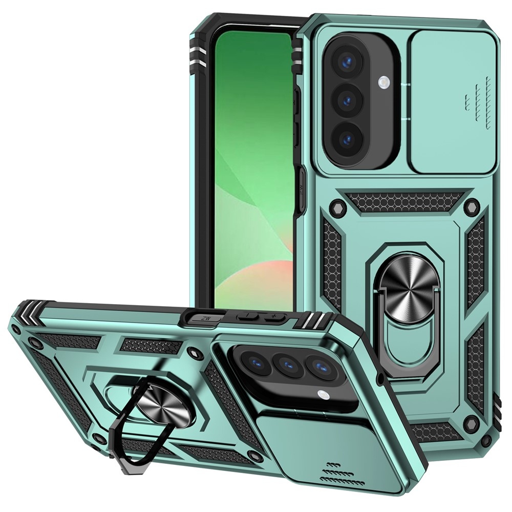 Ring odolný hybridný kryt s úchytom na prst na Samsung Galaxy A27 - zelený