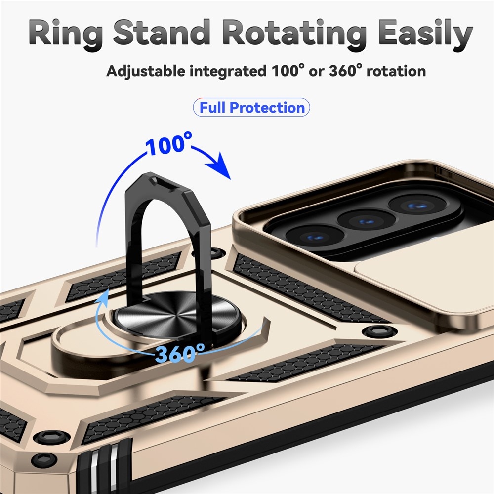 Ring odolný hybridný kryt s úchytom na prst na Samsung Galaxy A27 - zlatý