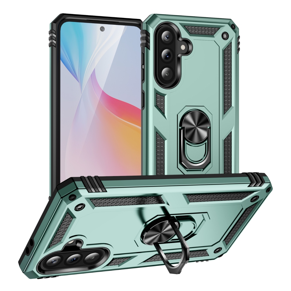 Ring odolný hybridný kryt s úchytom na prst Samsung Galaxy A37 5G - zelený