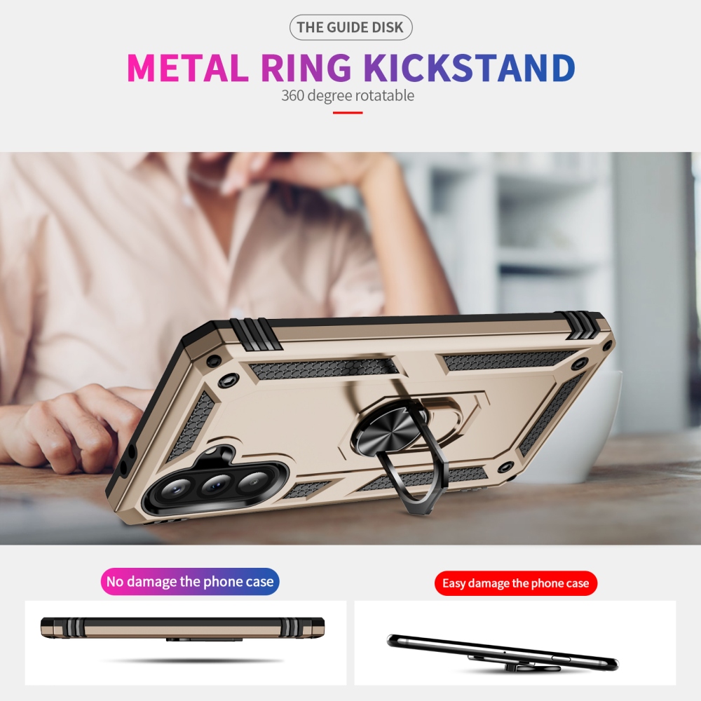 Ring odolný hybridný kryt s úchytom na prst Samsung Galaxy A37 5G - zlatý