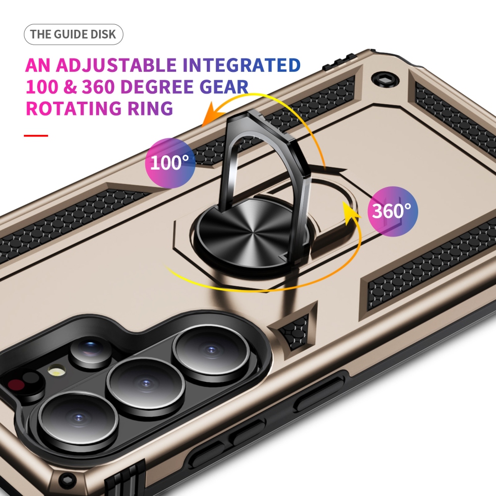 Ring odolný hybridný kryt s úchytom na prst Samsung Galaxy S26 Ultra - zlatý