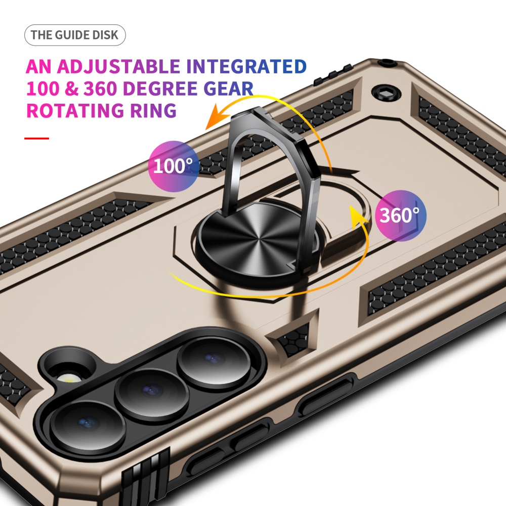 Ring odolný hybridný kryt s úchytom na prst na Samsung Galaxy S26 - zlatý