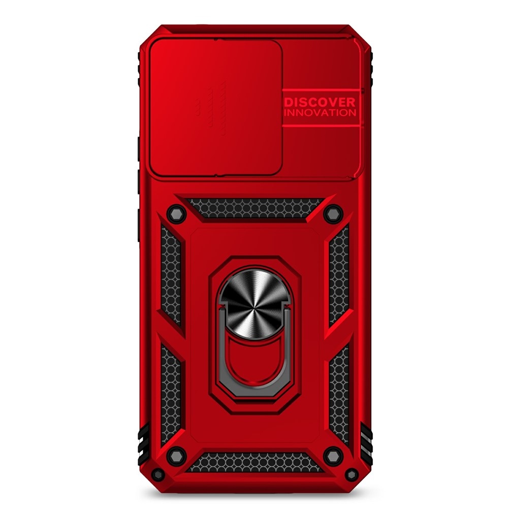 Ring odolný hybridný kryt s úchytom na prst na Xiaomi 15T - červený