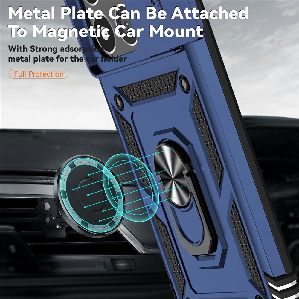 Ring odolný hybridný kryt s úchytom na prst na Xiaomi 15T - modrý