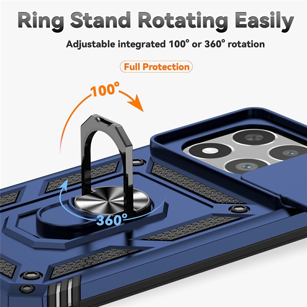 Ring odolný hybridný kryt s úchytom na prst na Xiaomi 15T - modrý
