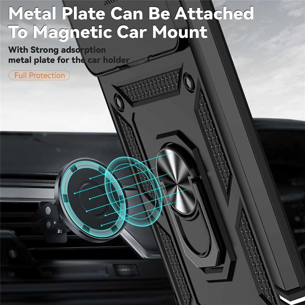 Ring odolný hybridný kryt s úchytom na prst na Xiaomi 15T Pro - čierny