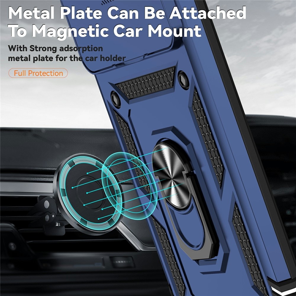 Ring odolný hybridný kryt s úchytom na prst na Xiaomi 15T Pro - modrý