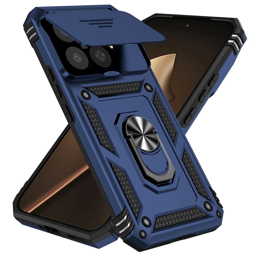 Ring odolný hybridný kryt s úchytom na prst na Xiaomi 15T Pro - modrý