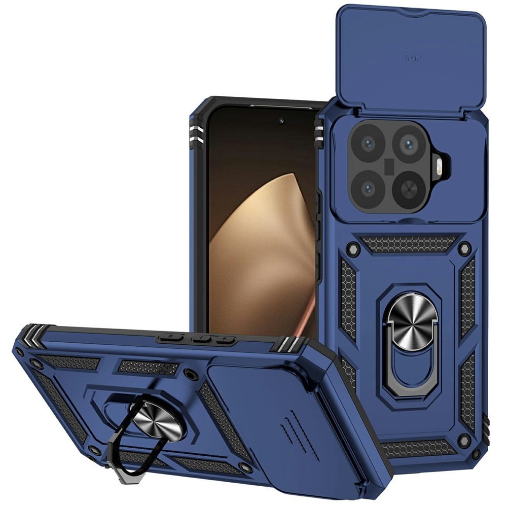 Ring odolný hybridný kryt s úchytom na prst na Xiaomi 15T Pro - modrý
