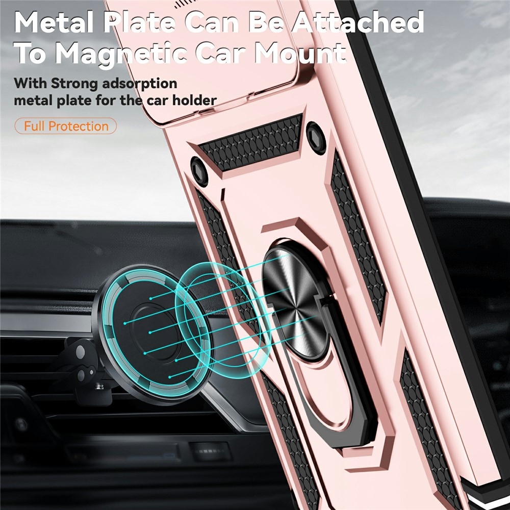 Ring odolný hybridný kryt s úchytom na prst na Xiaomi 15T Pro - ružovozlatý