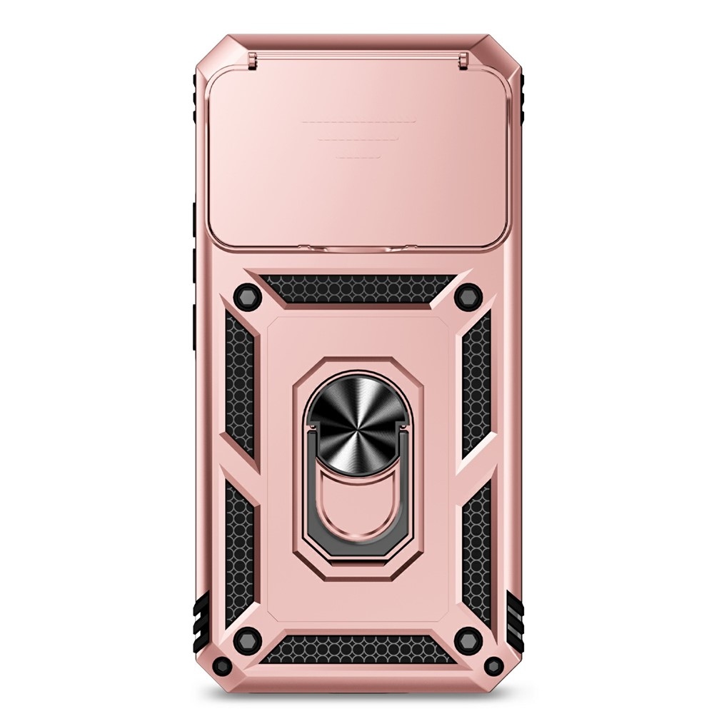 Ring odolný hybridný kryt s úchytom na prst na Xiaomi 15T Pro - ružovozlatý