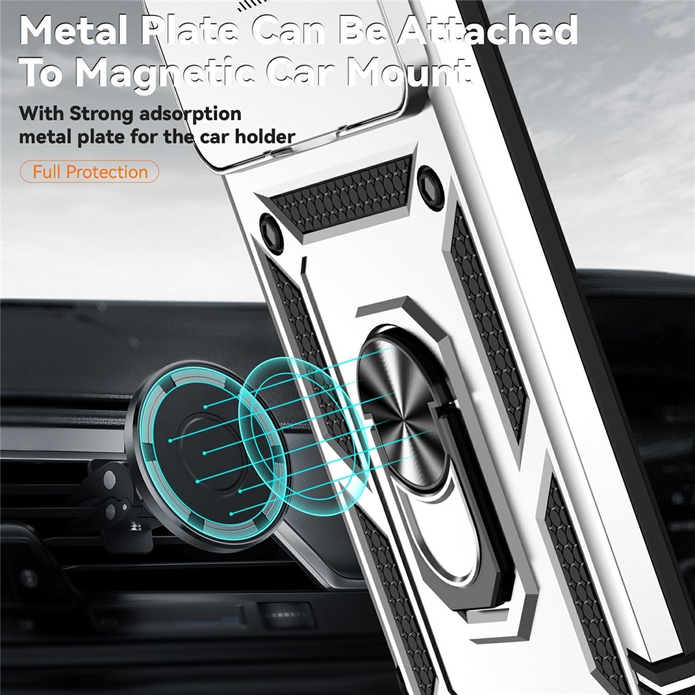 Ring odolný hybridný kryt s úchytom na prst na Xiaomi 15T Pro - strieborný