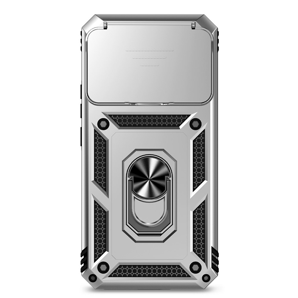 Ring odolný hybridný kryt s úchytom na prst na Xiaomi 15T Pro - strieborný