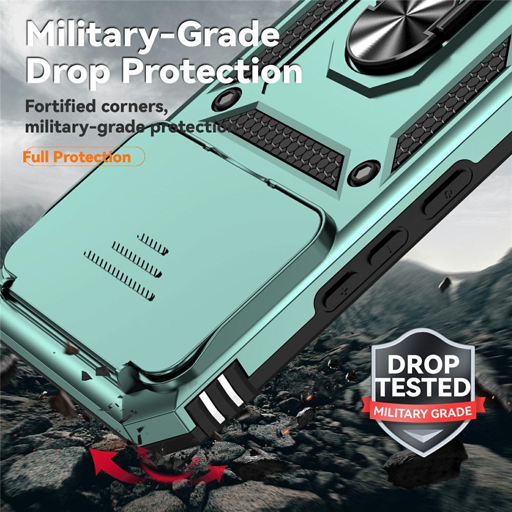 Ring odolný hybridný kryt s úchytom na prst na Xiaomi 15T Pro - zelený