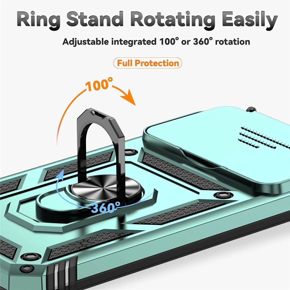 Ring odolný hybridný kryt s úchytom na prst na Xiaomi 15T Pro - zelený