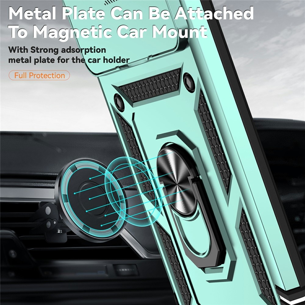 Ring odolný hybridný kryt s úchytom na prst na Xiaomi 15T Pro - zelený