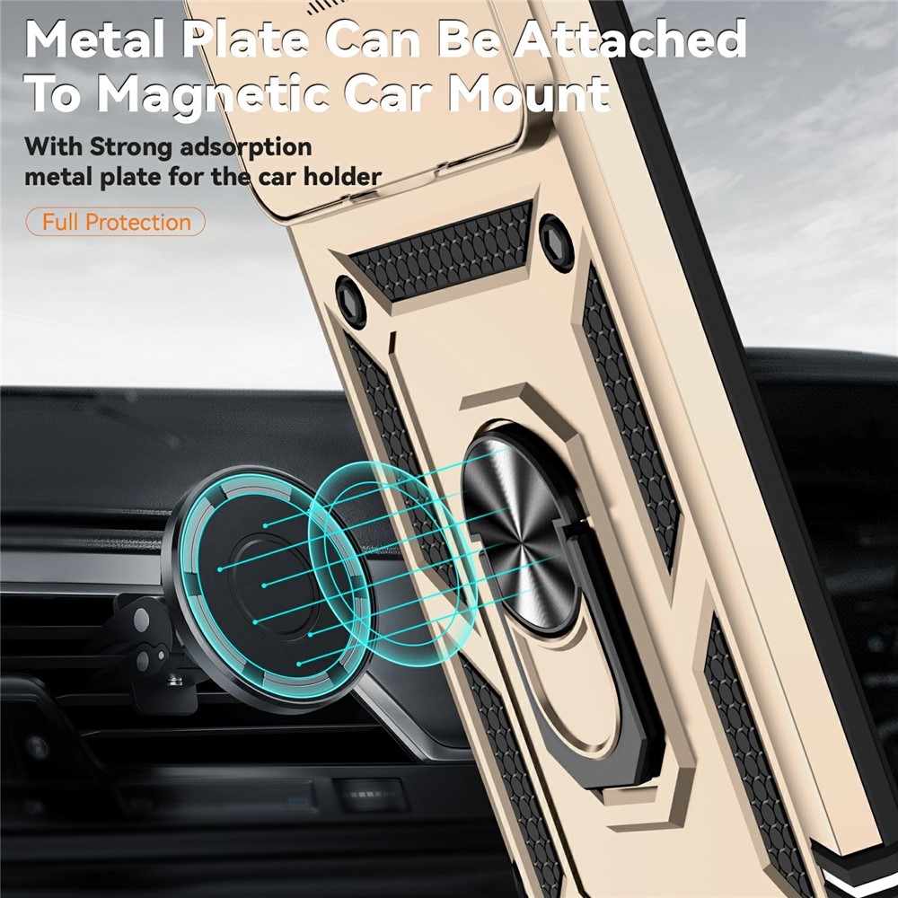 Ring odolný hybridný kryt s úchytom na prst na Xiaomi 15T Pro - zlatý