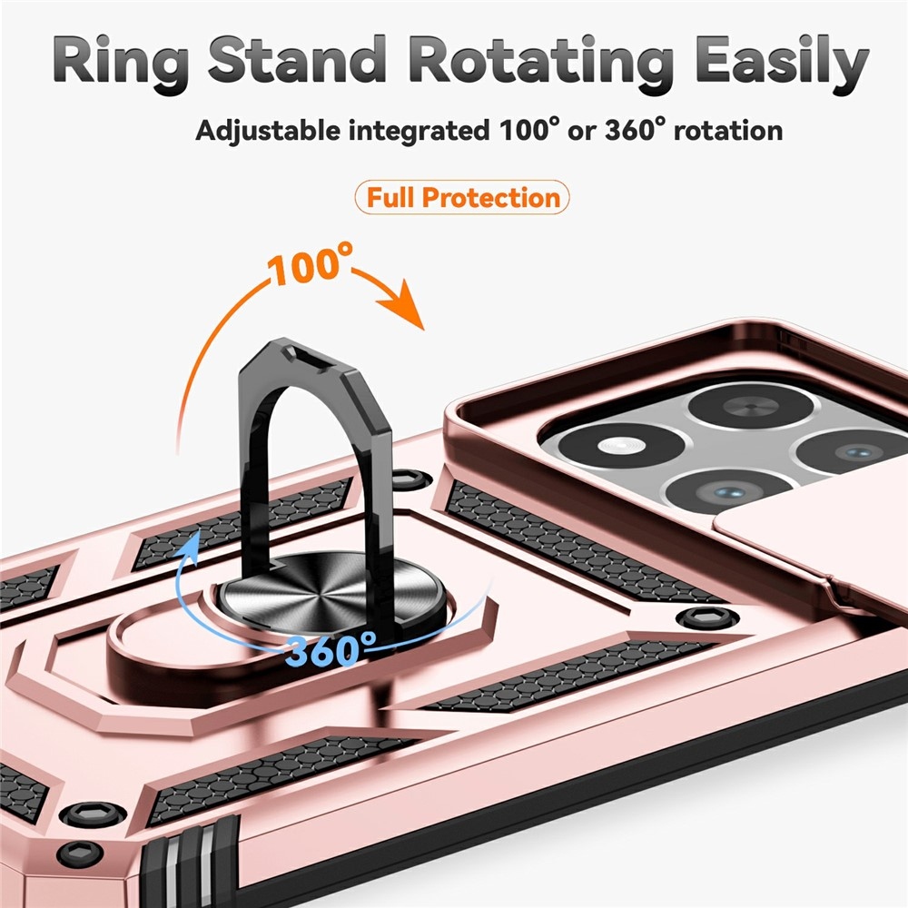 Ring odolný hybridný kryt s úchytom na prst na Xiaomi 15T - ružovozlatý