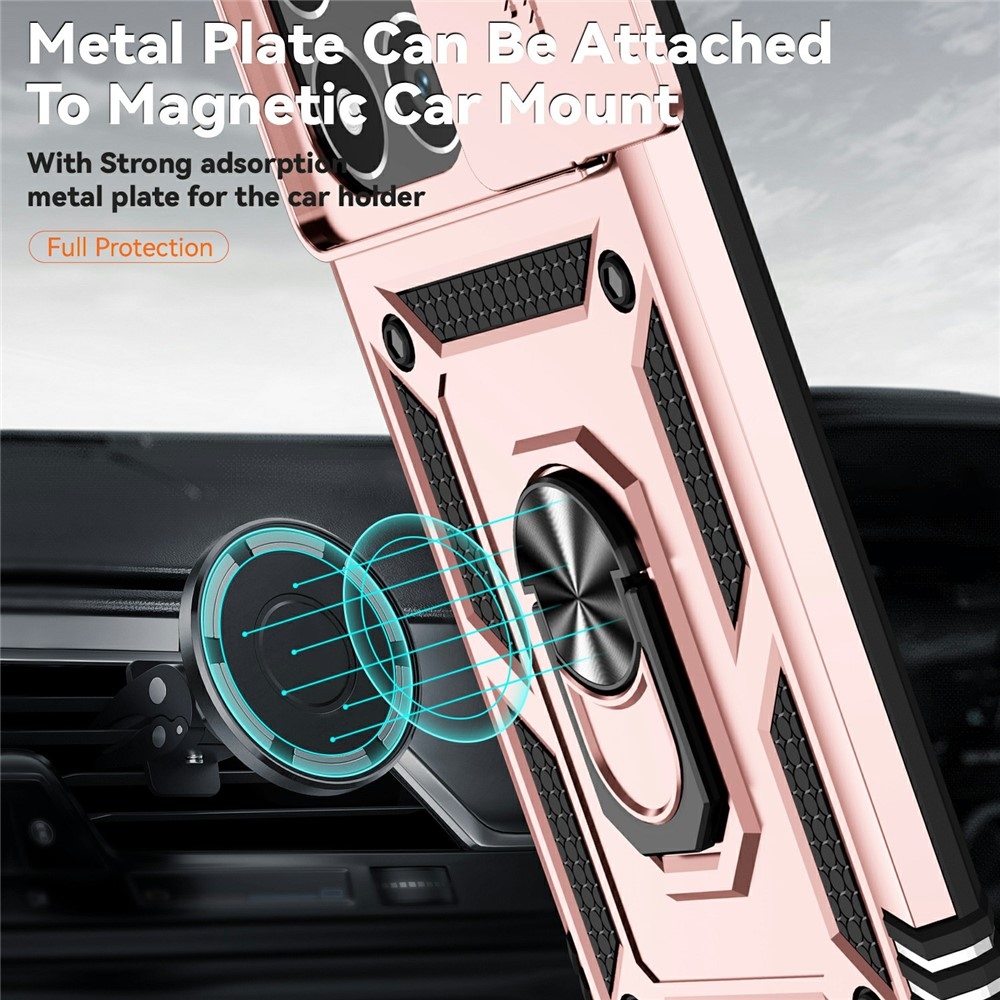 Ring odolný hybridný kryt s úchytom na prst na Xiaomi 15T - ružovozlatý