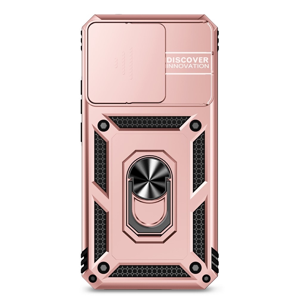 Ring odolný hybridný kryt s úchytom na prst na Xiaomi 15T - ružovozlatý